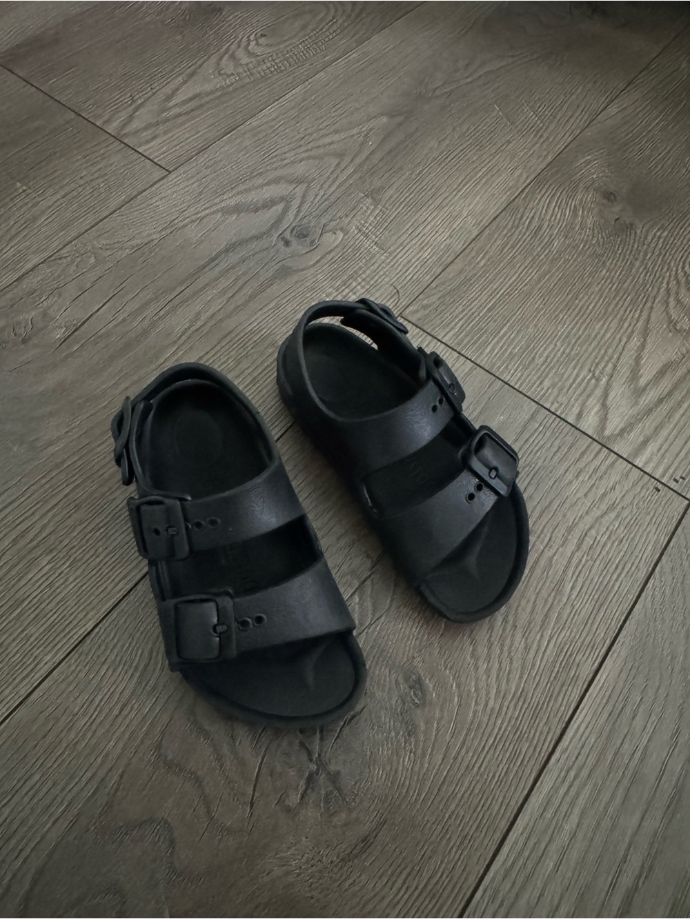 Birkenstock Kids Arizona Rubber Black Double-Buckle Comfort Sandals Sz 26/ US 8